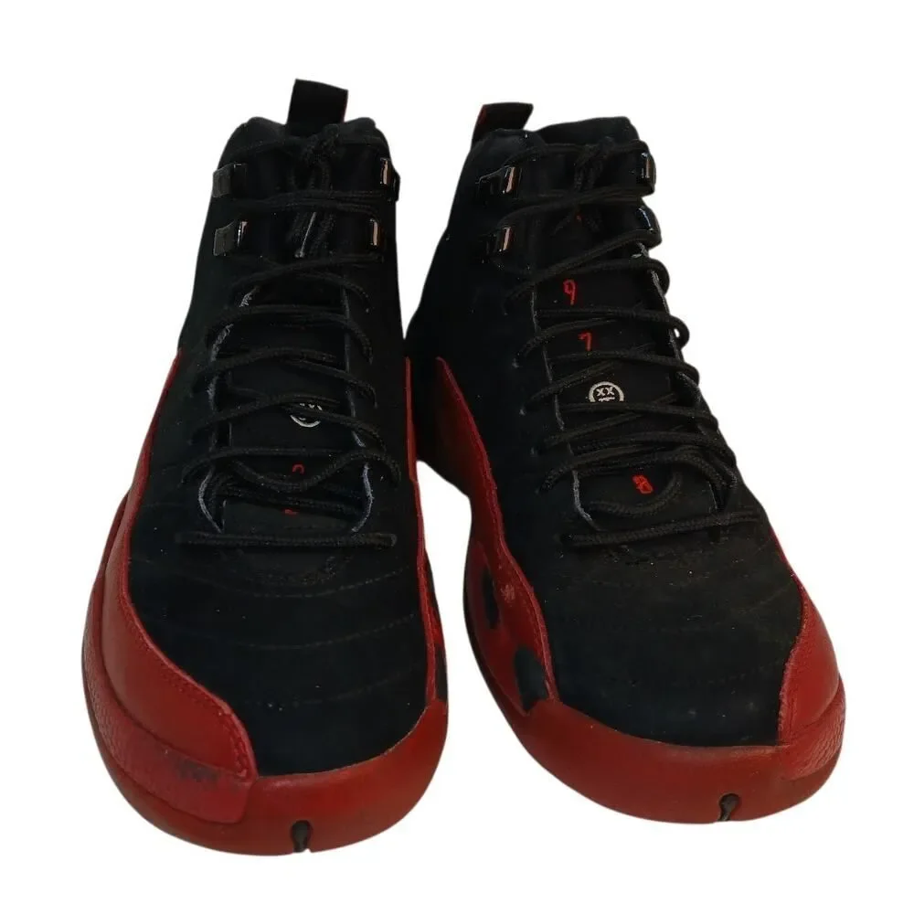 NIKE AIR JORDAN 12 RETRO Boys Black & Red Sneakers - Size: 5Y